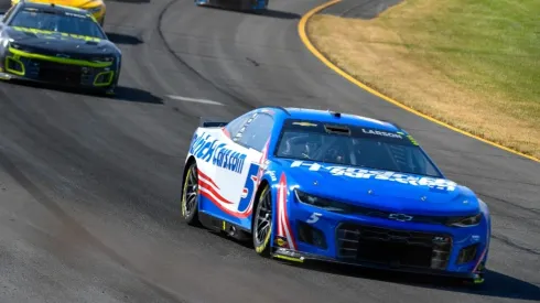 Kyle Larson, poleman of the Federated Auto Parts 400
