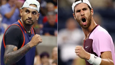 Nick Kyrgios of Australia and Karen Khachanov of Russia
