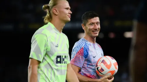 Erling Haaland (left) and Robert Lewandowski.
