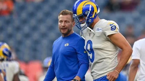 Rams head coach Sean McVay (left) and quarterback Matthew Stafford.
