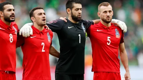 Emin Makhmudov, Gara Garayev, Shakhrudin Magomedaliyev and Maksim Medvedev of Azerbaijan
