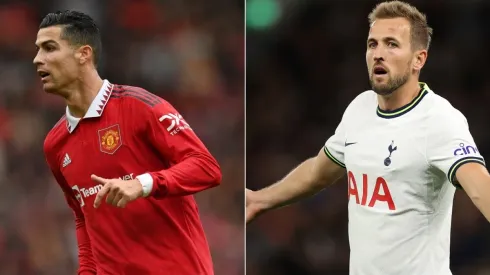Cristiano Ronaldo of Manchester United (L) and Harry Kane of Tottenham (R)