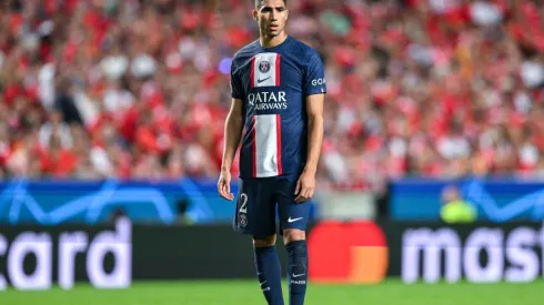 Achraf Hakimi of PSG in a Champions League game vs Benfica