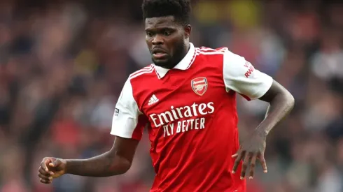 Thomas Partey in a Premier League against Nottingham Forest