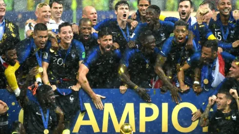 France players celebrate winning the World Cup
