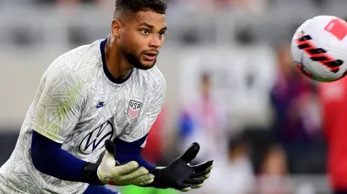 Zack Steffen #13 of the United States warms up before a 2022 World Cup Qualifying match against Costa Rica at Lower.com Field on October 13, 2021 in Columbus, Ohio.
