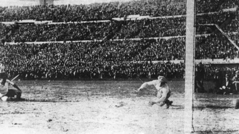 Another goal is scored for Uruguay during the final of the first World Cup