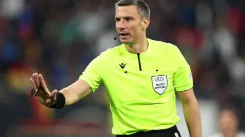 Referee Slavko Vincic looks on during the UEFA Nations League League A Group 3 match
