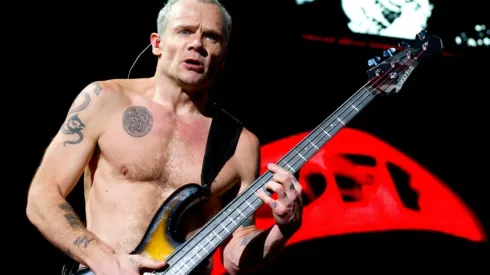 Flea of Red Hot Chili Peppers performs at Palacio de los Deportes on December 17, 2011 in Madrid, Spain.
