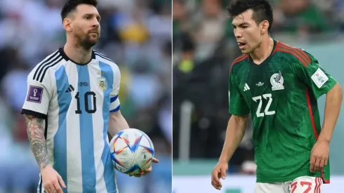 Lionel Messi (left) and Hirving Lozano.
