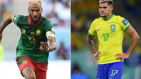 Eric Maxim Choupo-Moting of Cameroon and Bruno Guimaraes of Brazil
