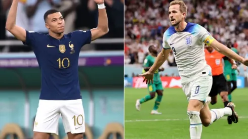 Kylian Mbappe of France (left) and Harry Kane of England
