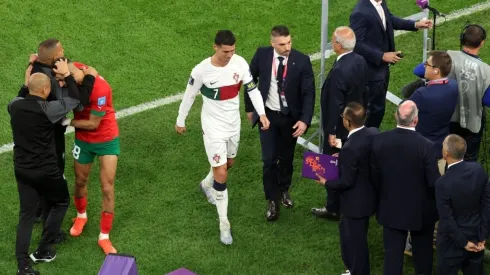 Cristiano Ronaldo of Portugal walks off the pitch after the team's defeat
