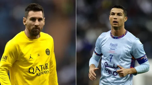 Lionel Messi and Cristiano Ronaldo in friendly match between PSG and Riyadh All Stars