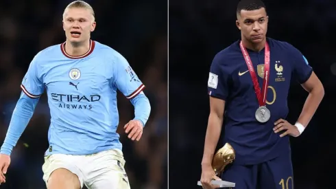 Erling Haaland (left) and Kylian Mbappe.