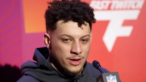 Patrick Mahomes of the Kansas City Chiefs during Super Bowl LVII Opening Night
