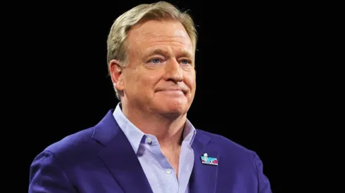 NFL Commissioner Roger Goodell speaks during a press conference before Super Bowl LVII