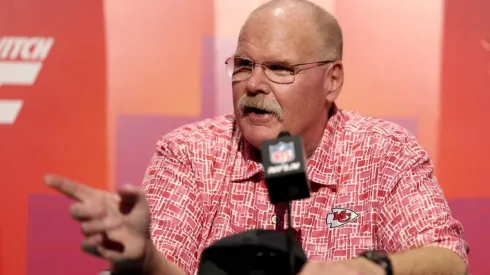 Andy Reid head coach of the Kansas City Chiefs on Opening Night of Super Bowl LVII
