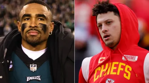 Jalen Hurts of the Philadelphia Eagles and Patrick Mahomes of the Kansas City Chiefs
