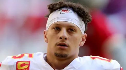 Patrick Mahomes quarterback of the Kansas City Chiefs during Super Bowl LVII
