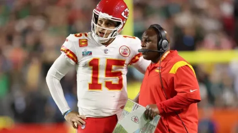 Patrick Mahomes and Eric Bieniemy with the Kansas City Chiefs
