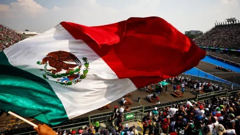 Fan waving mexican flag
