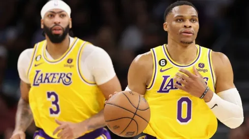 Anthony Davis (left) and Russell Westbrook.
