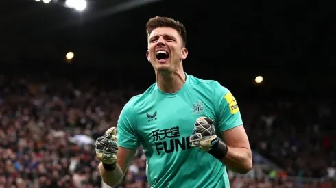 Nick Pope with Newcastle in the Carabao Cup
