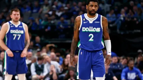 Kyrie Irving (right) and Luka Doncic.