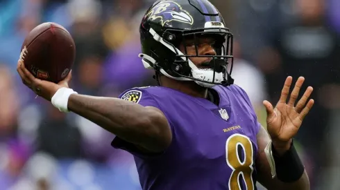 Lamar Jackson quarterback of the Baltimore Ravens
