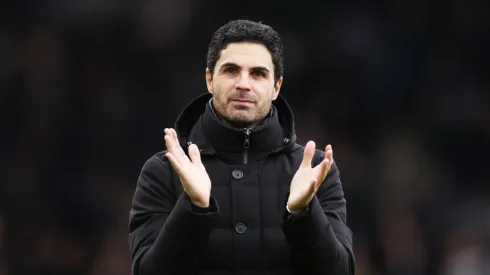 Mikel Arteta with Arsenal during the 2022-2023 Premier League
