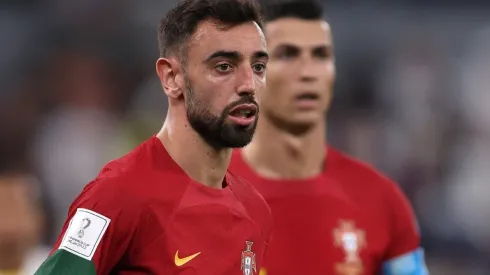 Bruno Fernandes (left) and Cristiano Ronaldo.
