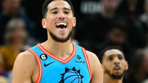 Devin Booker #1 of the Phoenix Suns