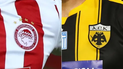 Olympiacos and AEK Athens jerseys
