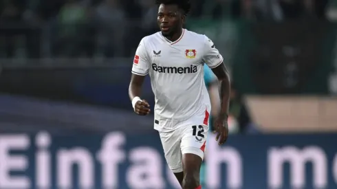 Edmond Tapsoba of Bayer Leverkusen vs Wolfsburg