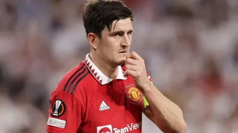 Harry Maguire during the UEFA Europa League quarterfinal second leg match between Sevilla and Manchester United
