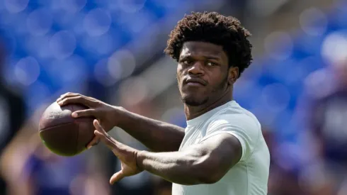 Lamar Jackson quarterback of the Baltimore Ravens
