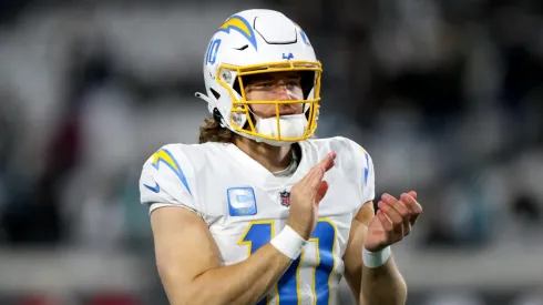 Justin Herbert in action for the Chargers.
