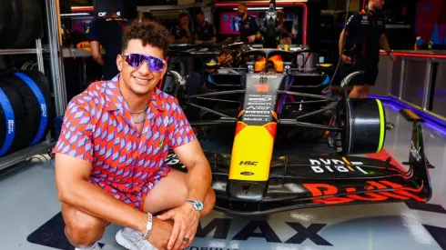 Patrick Mahomes, quarterback of the Kansas City Chiefs at the 2023 F1 Miami Grand Prix
