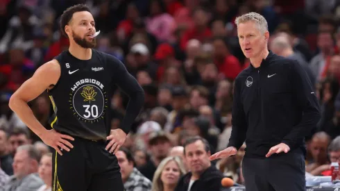 Steve Kerr and Stephen Curry
