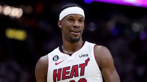 Jimmy Butler of the Miami Heat during the 2023 Eastern Conference Finals against the Boston Celtics