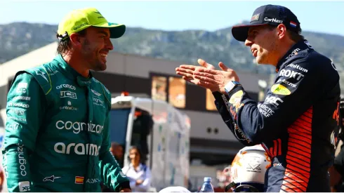 Pole position qualifier Max Verstappen and Second placed qualifier Fernando Alonso
