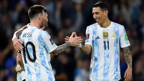 Lionel Messi and Angel Di Maria of Argentina
