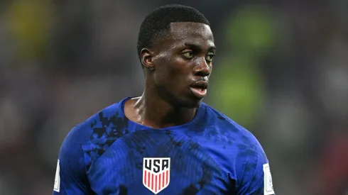 Timothy Weah at the Qatar 2022 World Cup with the USMNT
