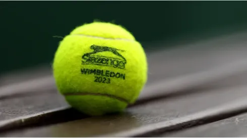 A Slazenger Wimbledon 2023 tennis ball