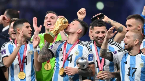 Argentina lifting the World Cup