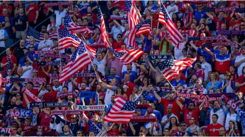 American supporters with flags
