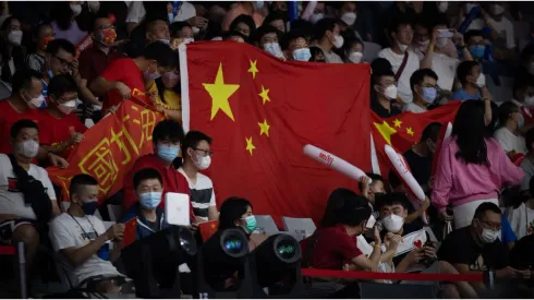 China fans bring flag
