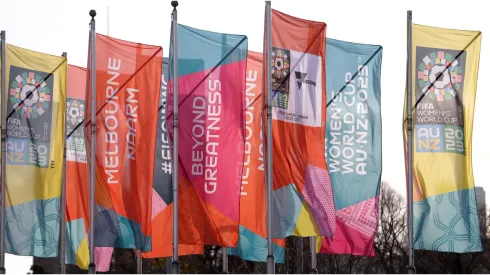 Flags promoting the FIFA Women's World Cup