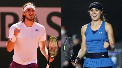 Stefanos Tsitsipas (left) and Paula Badosa